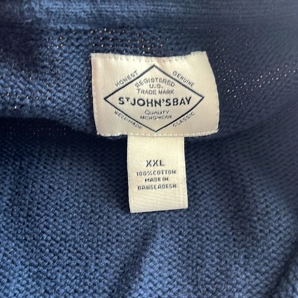 St John's Bay Men’s Navy Blue Quarter Zip Up Sweater Size XXL Long Sleeves - Picture 4 of 13